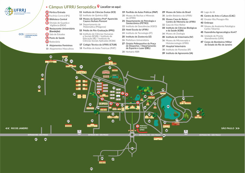 Mapa Câmpus UFRRJ Seropédica